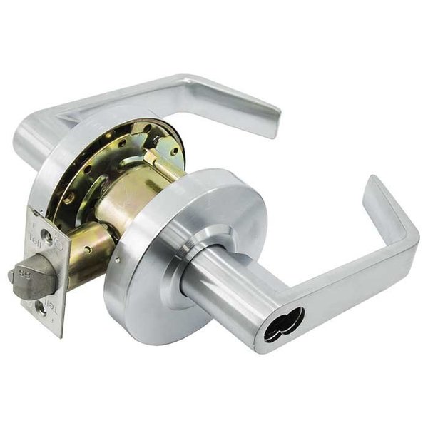 Tell Grade 2 Cylindrical Lock, Storeroom, Lever, Satin Chrome, 2-3/8 Inch Backset, SFIC Less Core-Small L2080-IC-8-26D